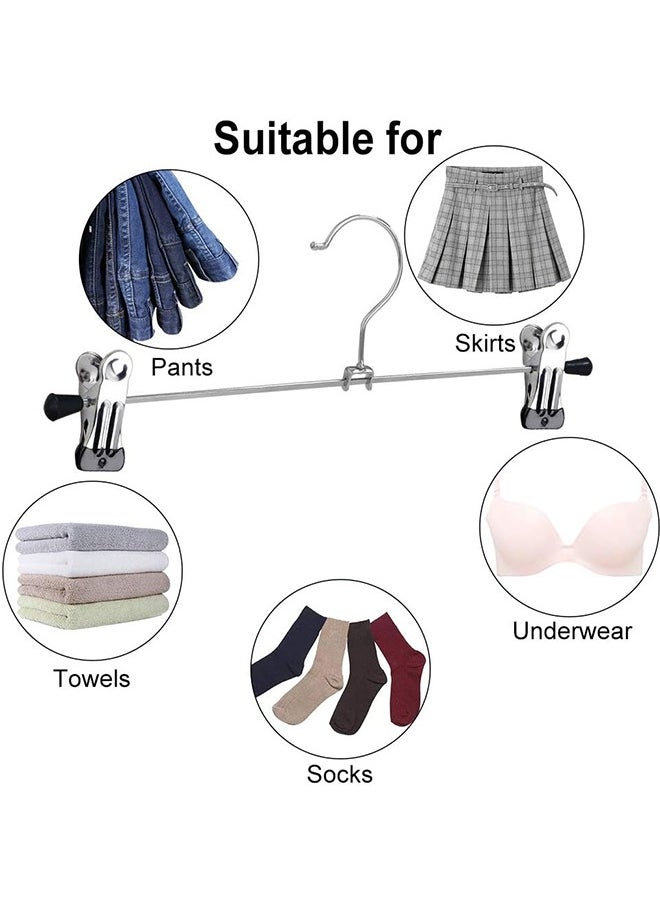 Generic - 50 Pack Pant Hangers Skirt Hangers with Clips Metal Trouser Hangers with Adjustable NonSlip Clips Hangers Space Saving for Pants Skirts Clothes - Image 1