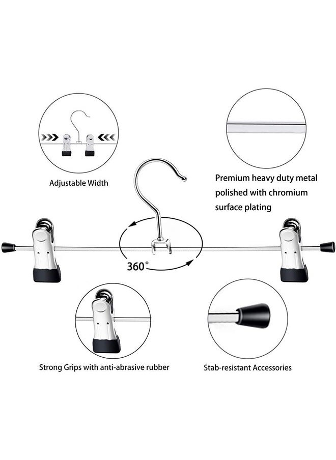Generic - 50 Pack Pant Hangers Skirt Hangers with Clips Metal Trouser Hangers with Adjustable NonSlip Clips Hangers Space Saving for Pants Skirts Clothes - Image 1