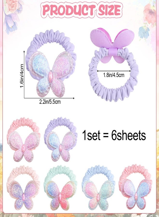 RAINBOW WSK 6 Pcs Butterfly Hair Ties for Girls Baby Toddler Cute Sequin Bow Hair Ties Elastic Rubber Hair Bands for Little Girls Multicolor Baby Hair Accessories Pijin-26 - Image 3