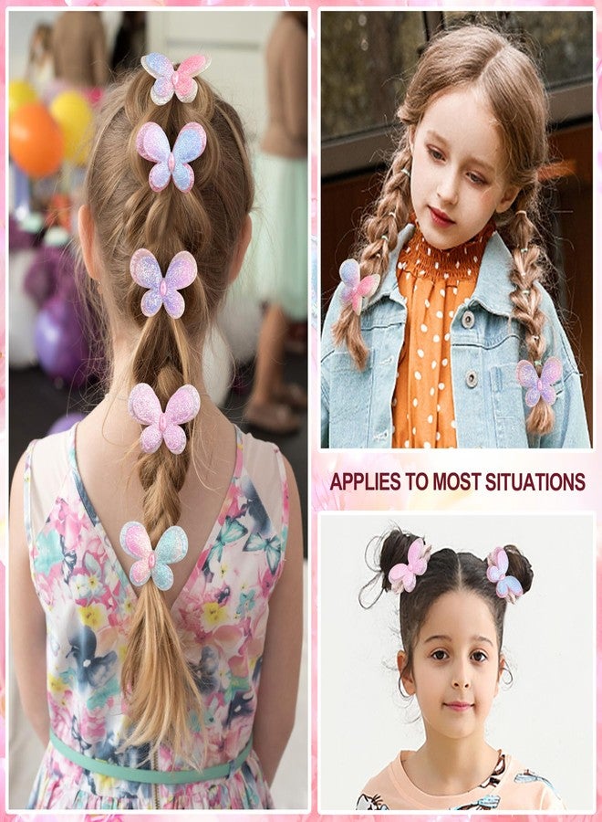 RAINBOW WSK 6 Pcs Butterfly Hair Ties for Girls Baby Toddler Cute Sequin Bow Hair Ties Elastic Rubber Hair Bands for Little Girls Multicolor Baby Hair Accessories Pijin-26 - Image 5