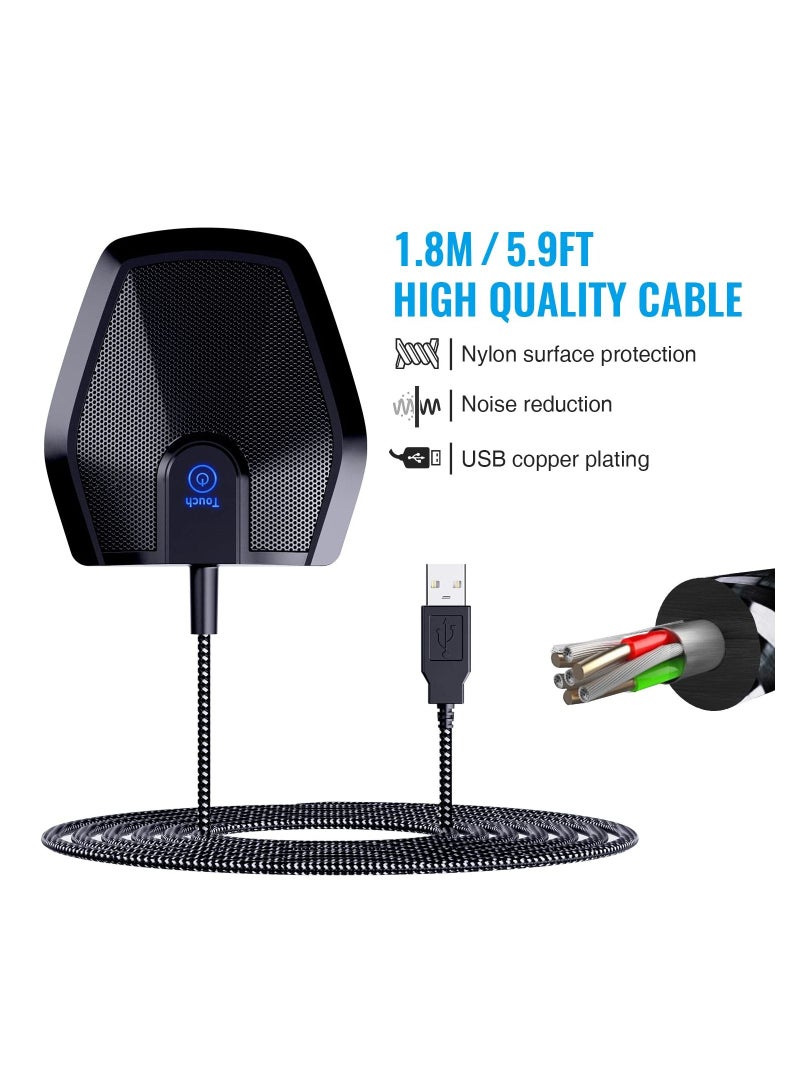 KASTWAVE ميكروفون USB للمؤتمرات، ميكروفون مكثف متعدد الاتجاهات لجهاز الكمبيوتر مع تحسين التقاط الصوت، للمؤتمرات عبر الفيديو، التسجيل، سكايب، الدروس عبر الإنترنت، مراسل المحكمة، توصيل وتشغيل، متوافق مع ماك وويندوز - Image 4