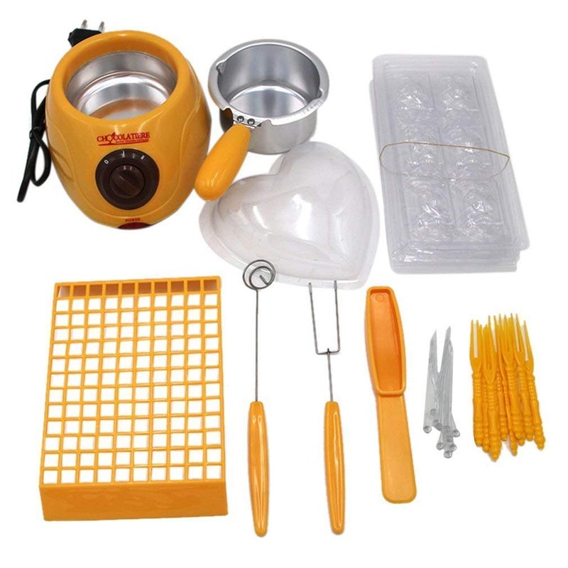 Portible وعاء كهربائي محمول لذوبان الشوكولاتة مع مجموعة صنع الشوكولاتة، وعاء بلاستيكي لذوبان الشوكولاتة مع قوالب وإكسسوارات، وعاء كهربائي لذوبان الشوكولاتة (عبوة من 1). - Image 5
