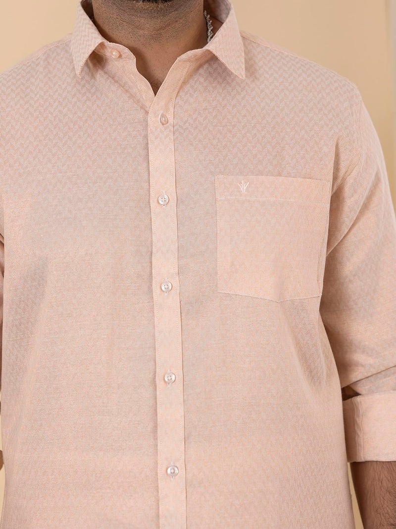 RAMRAJ COTTON Men Tissue Copper Shirt and Dhoti set|Ideal for Festival and Wedding Occassion - Image 3