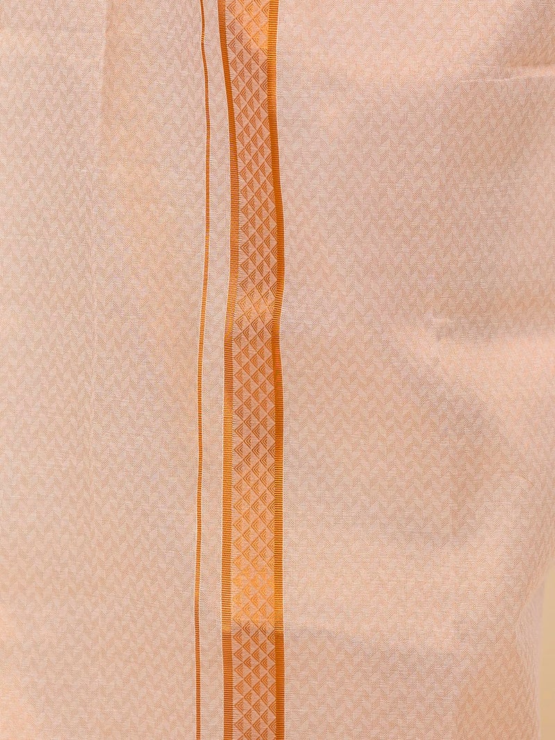 RAMRAJ COTTON Men Tissue Copper Shirt and Dhoti set|Ideal for Festival and Wedding Occassion - Image 4