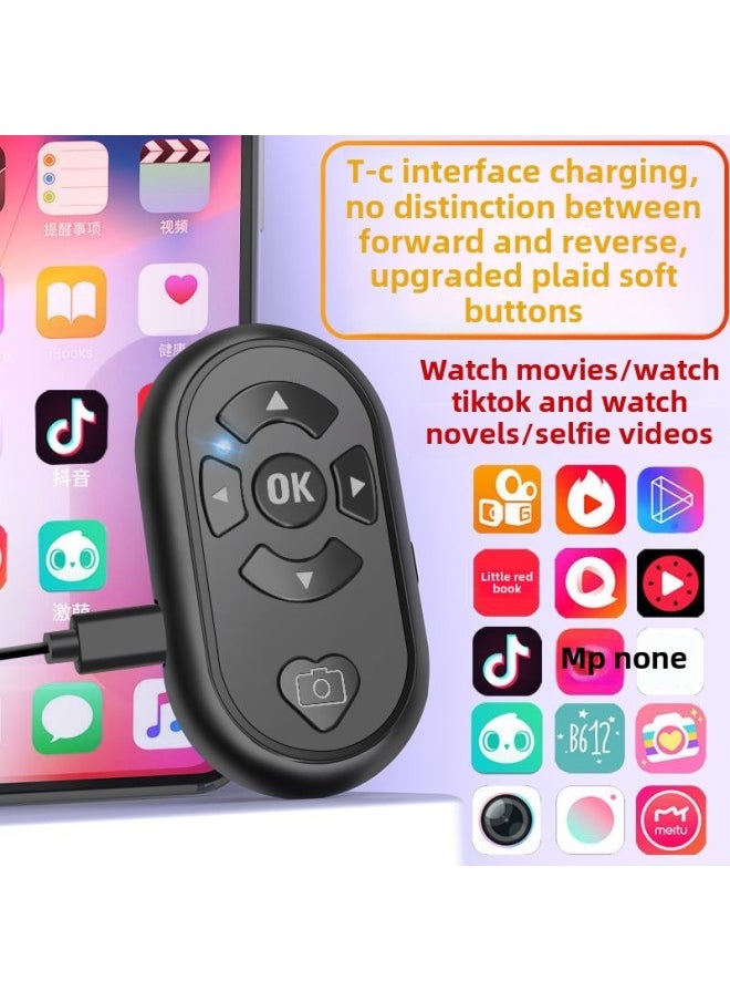 Generic Rechargeable TikTok Remote Control Bluetooth Self-timer Wireless Photo Flip Praise Live Artifact TikTok-Color:[ZL-01] Charging-fingertip Single Key-pure Black (boxed)  - Image 5