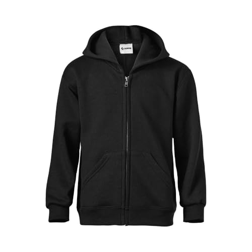 Soffe MJ Boys 8-20 Zip Hooded Sweatshirt, Black, X-Large - Image 1