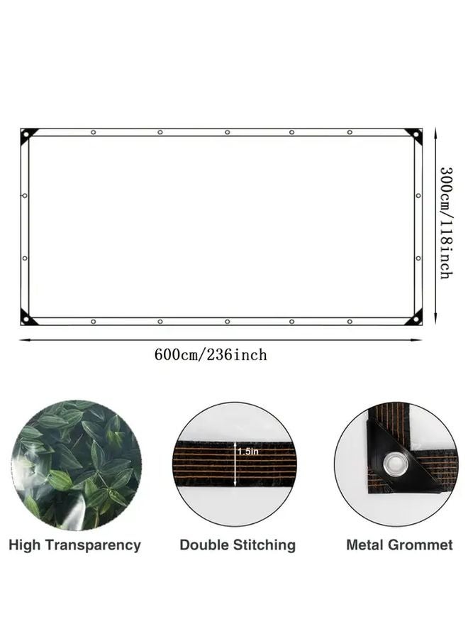 300cm x 600cm Transparent Waterproof Tarp with Grommets Outdoor Garden Car Snow Dust Cover - Image 3