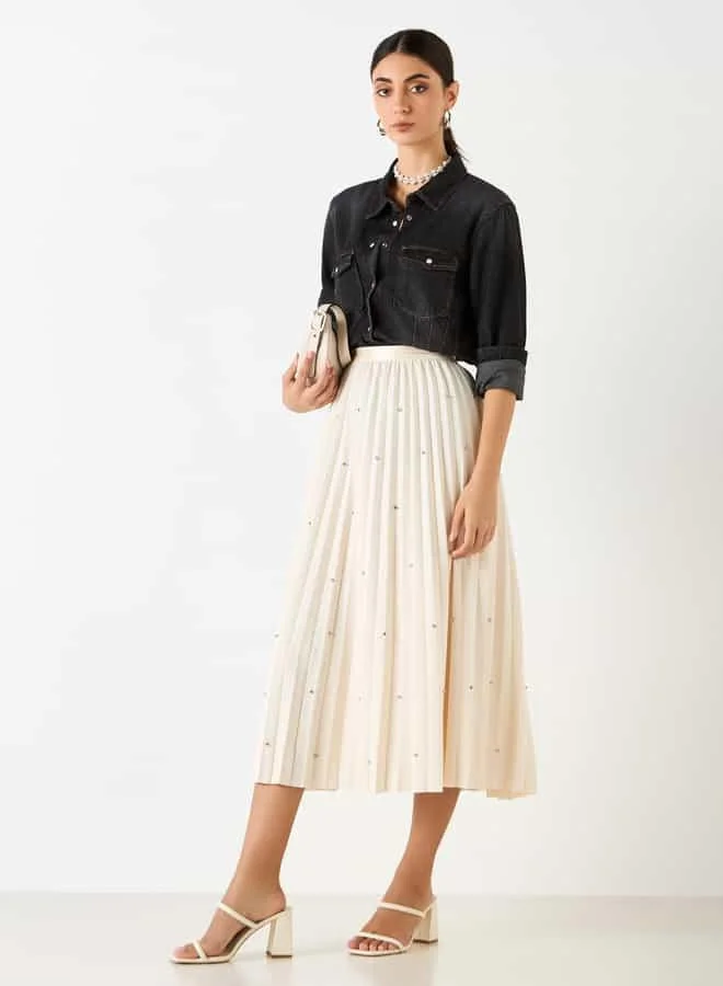 Iconic Embellished Pleated Skirt