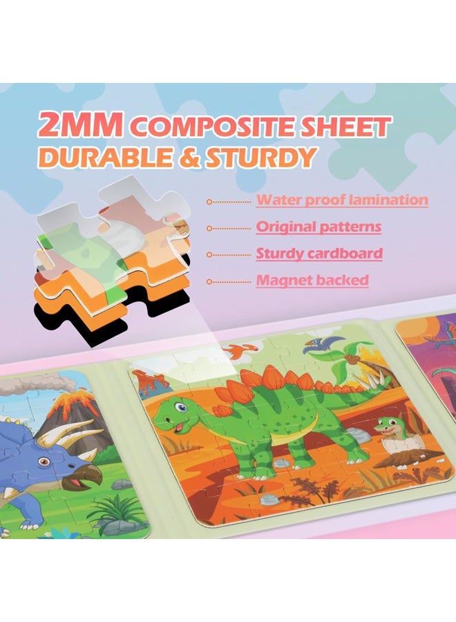 YSCEN Magnetic Dinosaur Jigsaw Puzzles Book for Toddlers & Kids Ages 2-5, Travel Toys for 3-5 Year Olds - Image 3