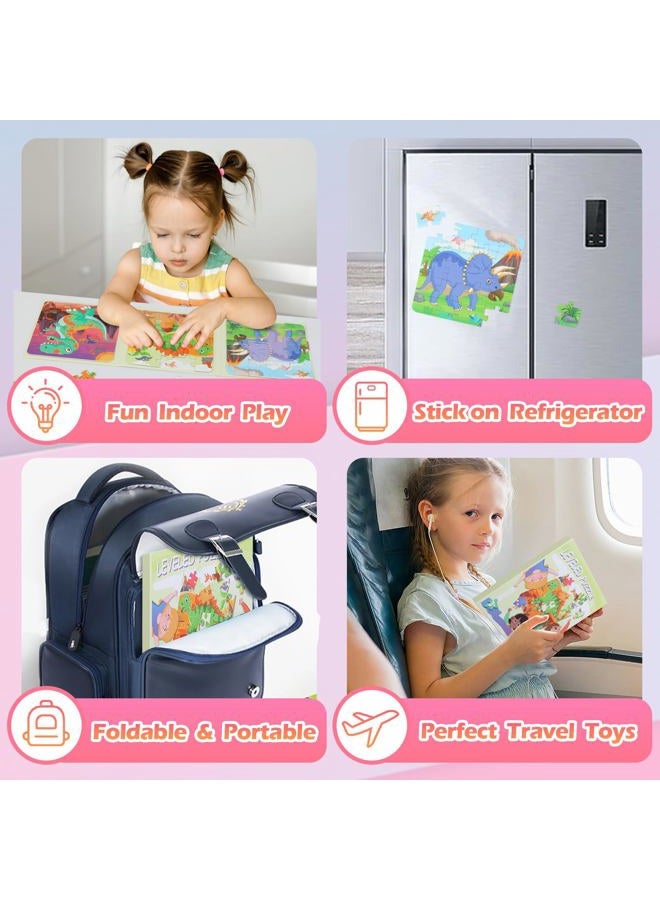 YSCEN Magnetic Dinosaur Jigsaw Puzzles Book for Toddlers & Kids Ages 2-5, Travel Toys for 3-5 Year Olds - Image 5