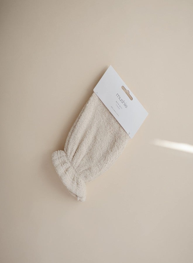 mushie Baby Bath Mitt | Organic Cotton | Pack of 2 (Fog) - Image 2