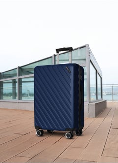 PARAJOHN Strato Lightweight ABS Hard Side 8 Spinner Wheel Cabin Luggage / Carry-On Trolley Bag with Lock 20 Inch - Navy Blue  - Image 5