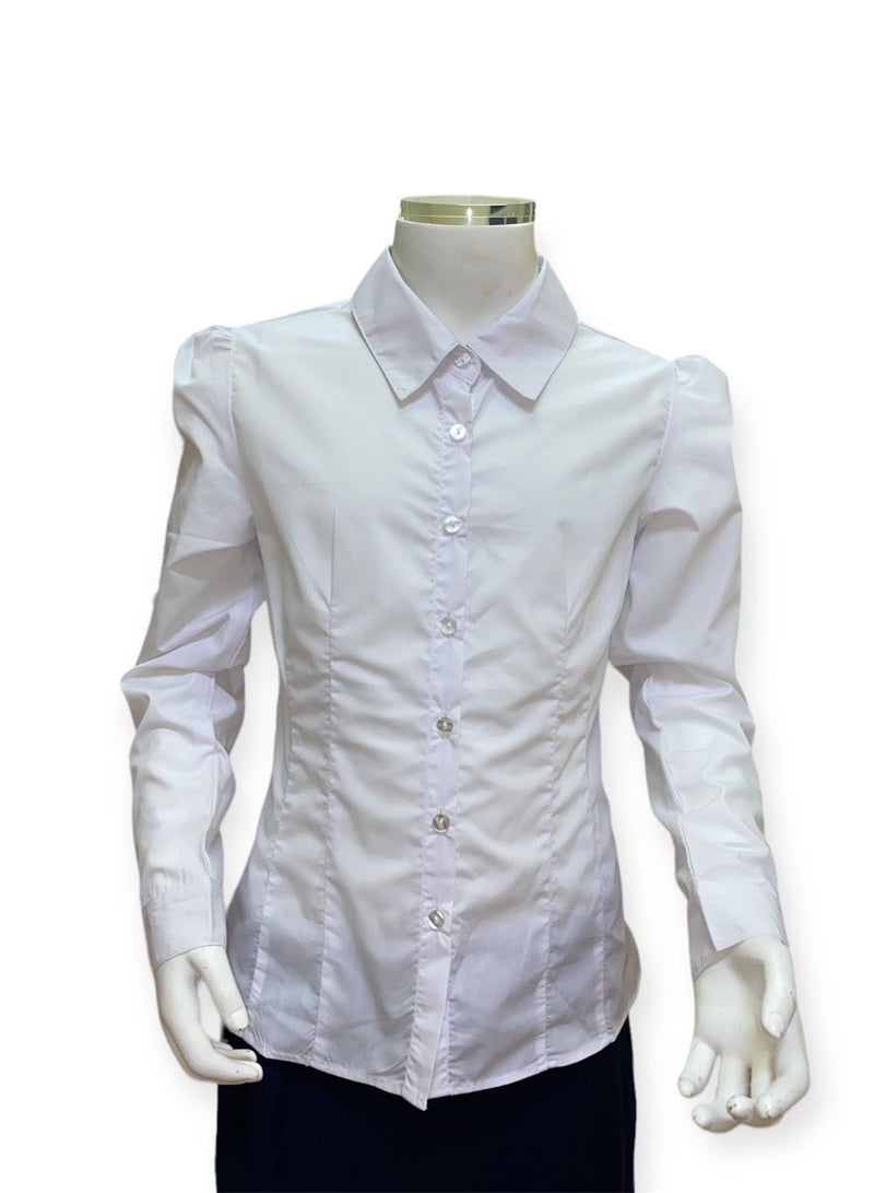 My school White puffy shoulder shirt from my school  - Image 1