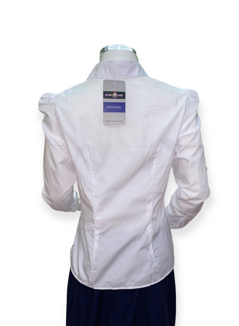 My school White puffy shoulder shirt from my school  - Image 2