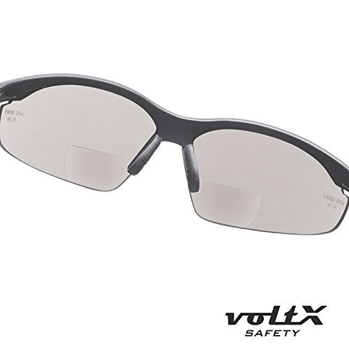 voltX 'CONSTRUCTOR' BIFOCAL Reading Safety Glasses (SMOKE/GRAY +2.5 Dioptre) ANSI Z87.1+ & CE EN166F, certified/Cycling Sports Glasses includes safety cord + UV400 anti fog coated lens - Image 4