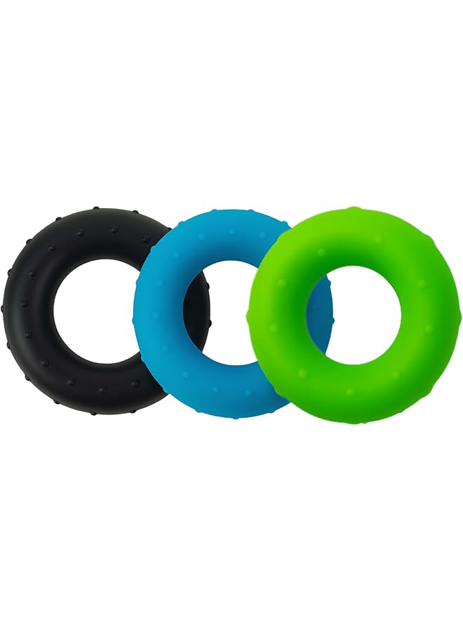 S-TOP Silicone Hand Grip Strengthener Rings Pack of 3 30LB 40LB 50LB Grip, Finger, Wrist and Forearm Exercise Rings for Strength Training, Therapy and Stress Relief. - Image 1
