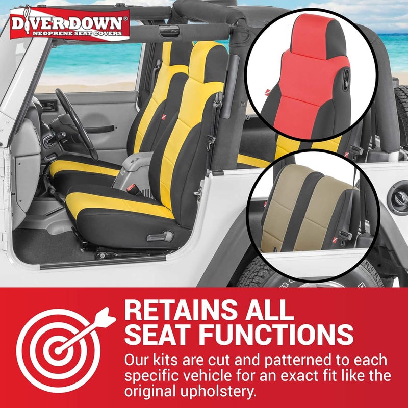 Diver Down Front and Rear Neoprene Seat Cover Set, Blue for Jeep Wrangler TJ 2003-2006 - Image 2