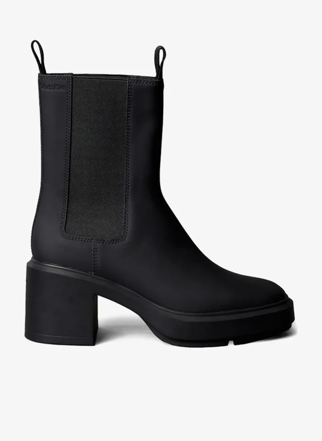 CALVIN KLEIN Leather Platform Heeled Chelsea Boots