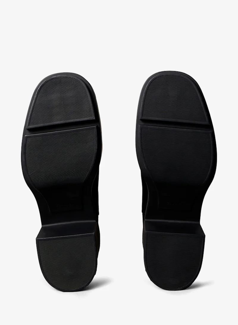 CALVIN KLEIN  Leather Platform Heeled Chelsea Boots for Women | Best Price UAE