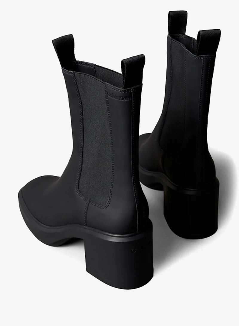 CALVIN KLEIN  Leather Platform Heeled Chelsea Boots for Women | Best Price UAE