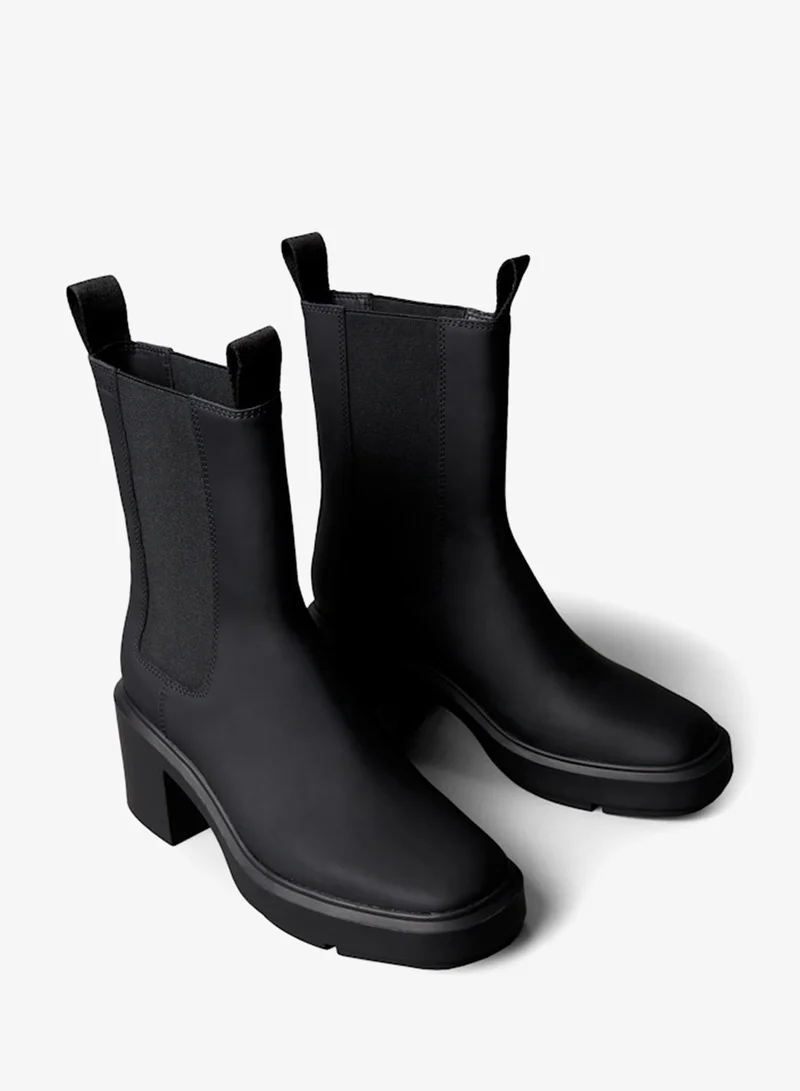 CALVIN KLEIN  Leather Platform Heeled Chelsea Boots for Women | Best Price UAE