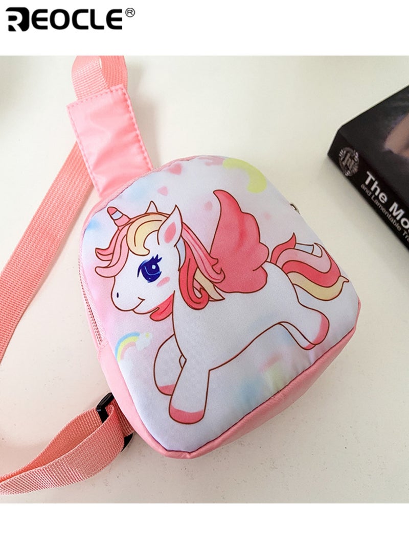 ريوكل حقيبة صدر للأطفال طباعة يونيكورن كرتونية حقيبة صغيرة خفيفة للارتداء بشكل متقاطع ظهر يومي صغير عارض حقيبة ظهر صغيرة حقيبة تخزين محمولة ذات كتف واحد - Image 3