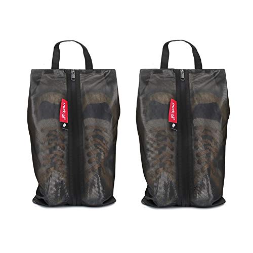 pack all Shoe Bag for Travel, Water-Resistant Shoe Pouch for Gym, Odor-Resistant Soccer Cleats Bag for Sport (Black, 2-Pack) - Image 1
