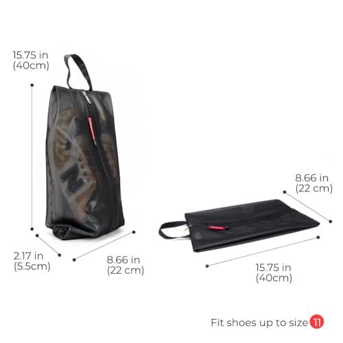 pack all Shoe Bag for Travel, Water-Resistant Shoe Pouch for Gym, Odor-Resistant Soccer Cleats Bag for Sport (Black, 2-Pack) - Image 4