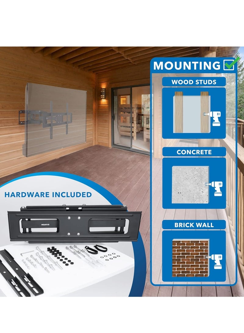 ELTRAZONE TV Mount Full Motion Weatherproof TV Mounting Bracket for 37-80" Screens, Dual Tilting and Swivel Arms with VESA Up to 600x400mm, 110 Lbs Capacity - Image 4