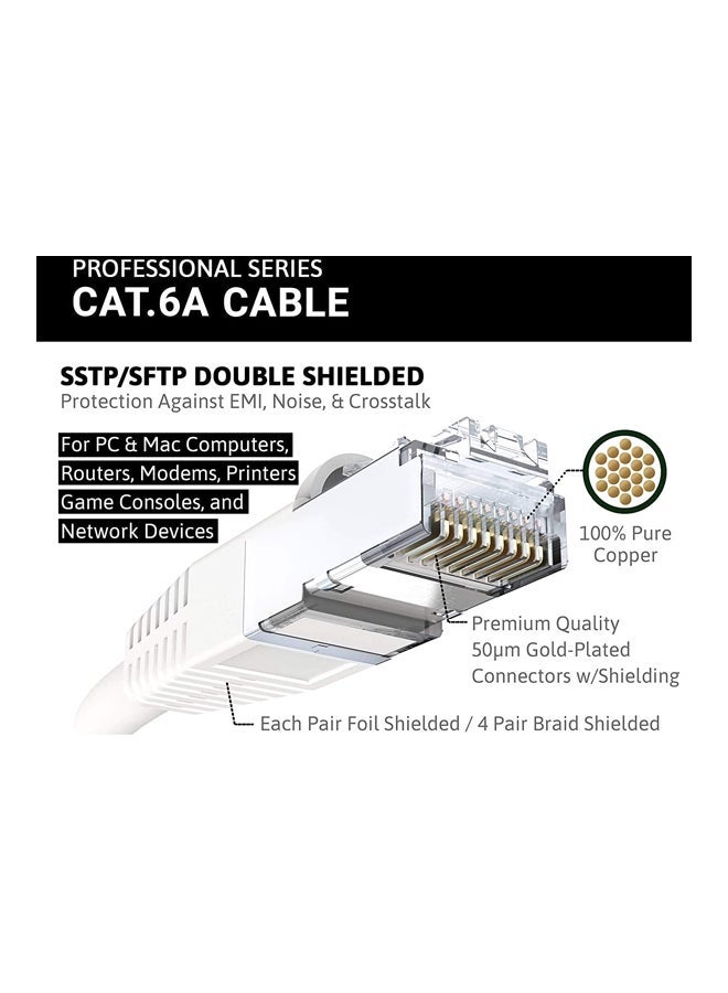 NIBEMINENT Ethernet CAT6A Cable White - Image 2