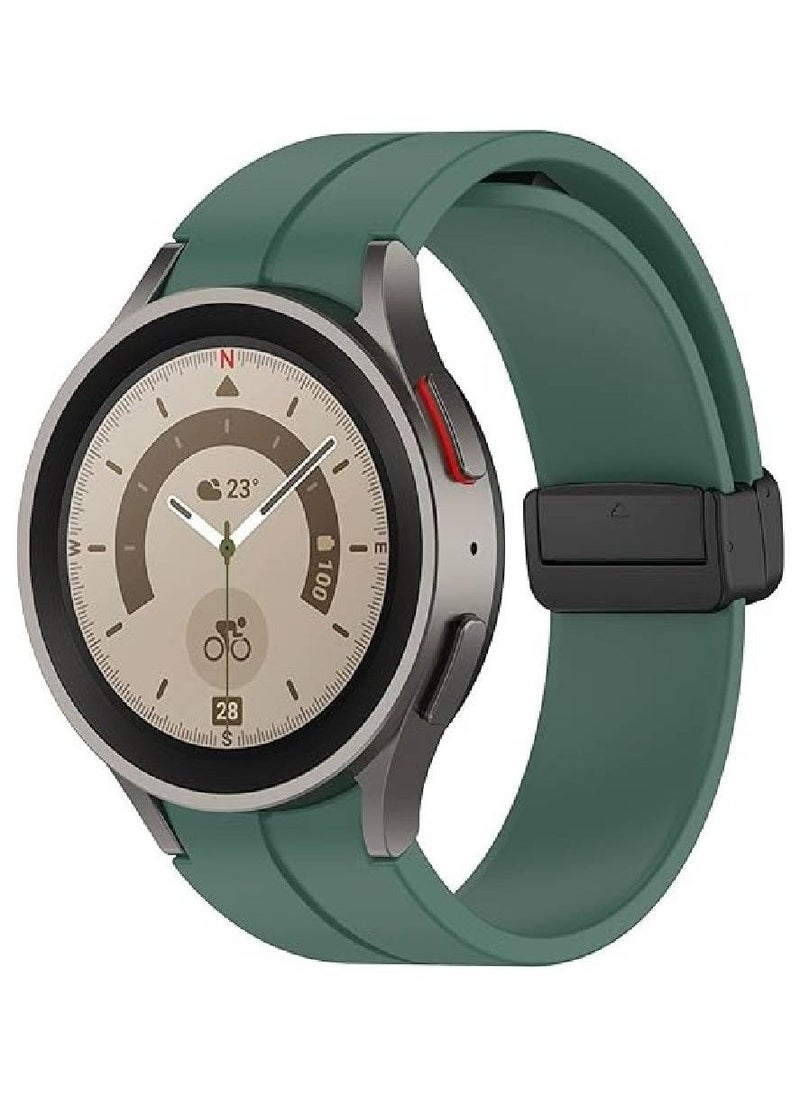 Beauenty Strap Compatible for Samsung Galaxy Watch 5/Galaxy Watch 4 40mm 44mm Sport Soft Silicone Replacement Band for Galaxy Watch 5 Pro 45mm/Galaxy Watch 4 Classic 42mm 46mm for men women (Green) - Image 1