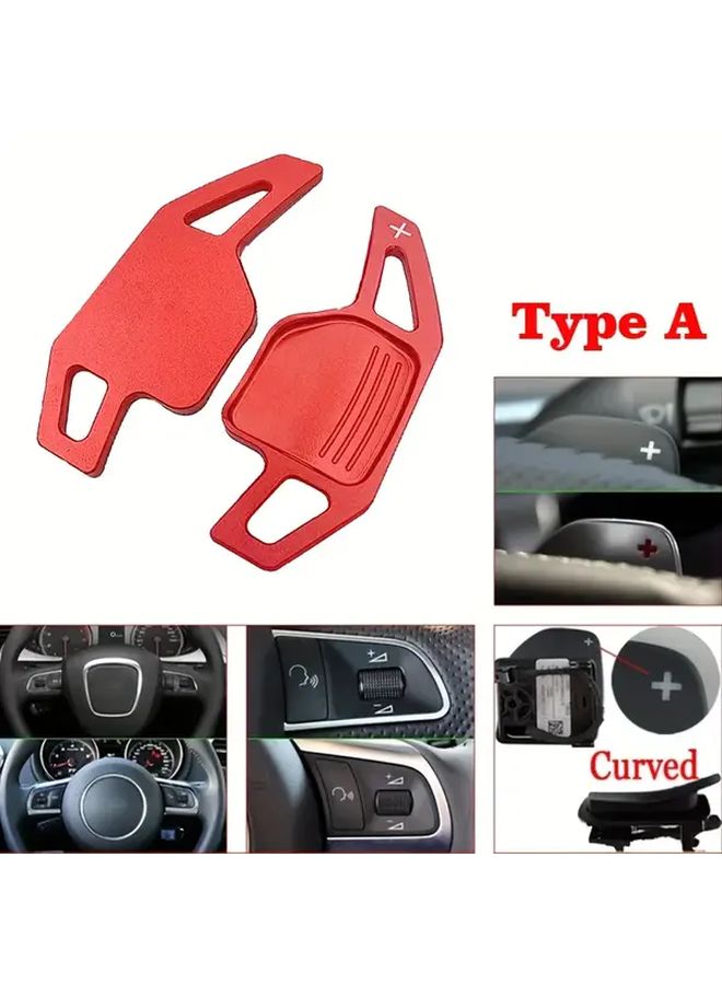2pcs Car Aluminum Alloy Steering Wheel Shifters Extension Compatible With Audi A4 A5 A6 A7 A8 Q5 Q7 TT S3 S4 S5 R8 2006 2011 DSG Black - Image 3