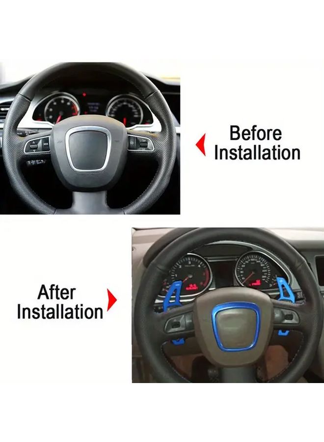 2pcs Car Aluminum Alloy Steering Wheel Shifters Extension Compatible With Audi A4 A5 A6 A7 A8 Q5 Q7 TT S3 S4 S5 R8 2006 2011 DSG Black - Image 4