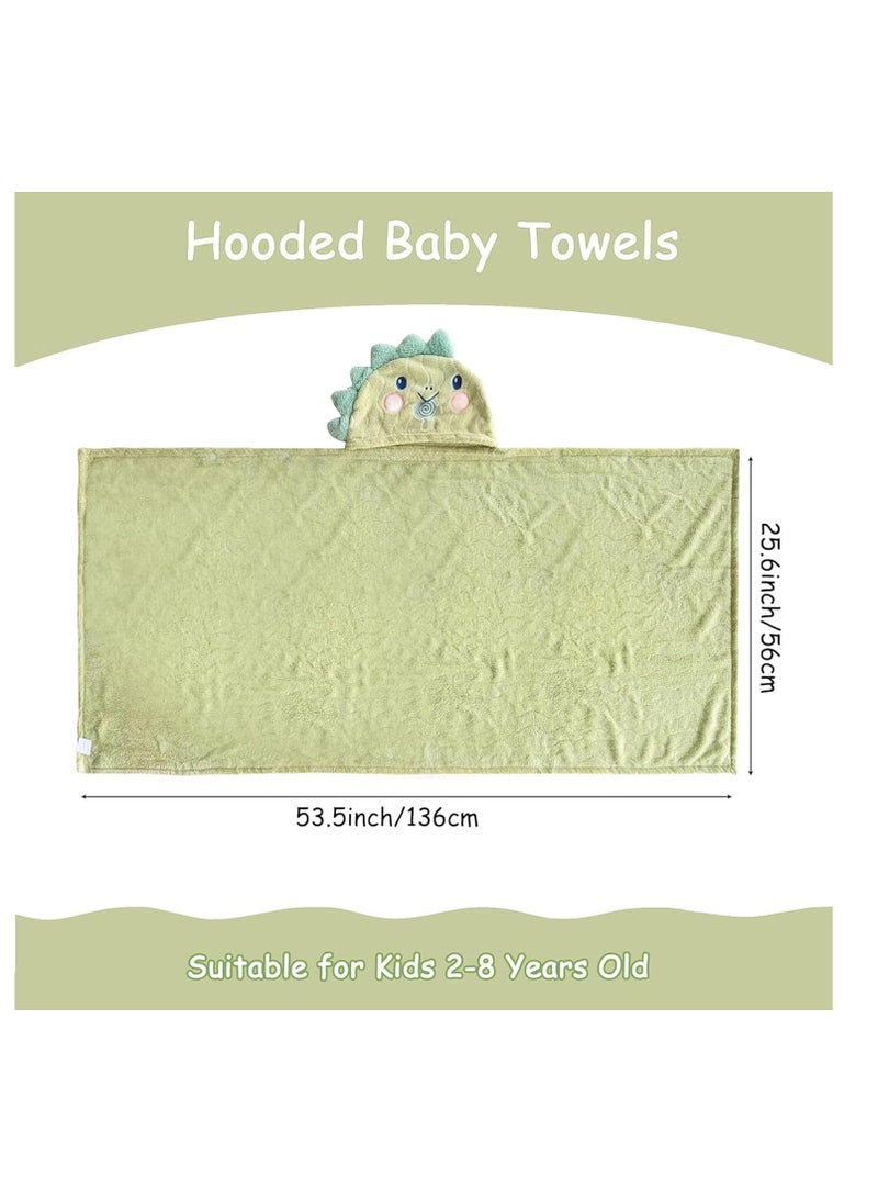 Rightsure 2 Pack Hooded Baby Towels - Large Size Premium Ultra Soft Organic Baby Bath Towel – Absorbent and Hypoallergenic Towels for Baby Boy Girl, Toddler, Newborn Essentials (Dinosaur & Lion) - Image 2