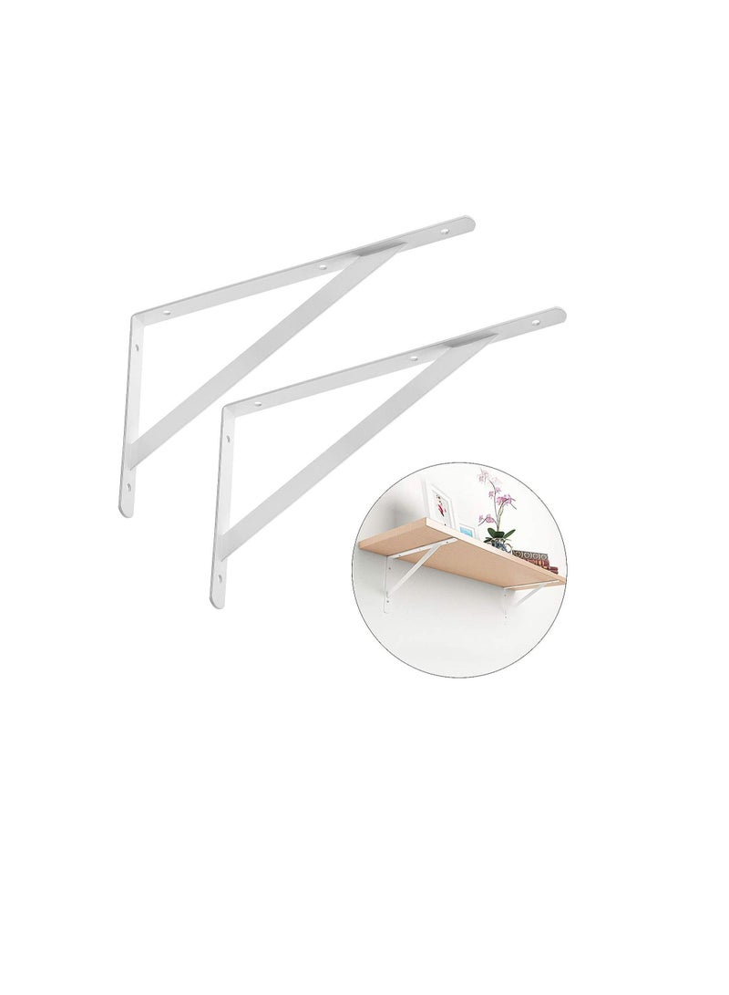 Heavy Duty One Pair Shelf Brackets 9" x 12", Floating Shelves Tripod Triangle Shelf L Brackets, 90 Degree Angle Wall Mounted Shelf Supporter Bracket Frame  - Image 2