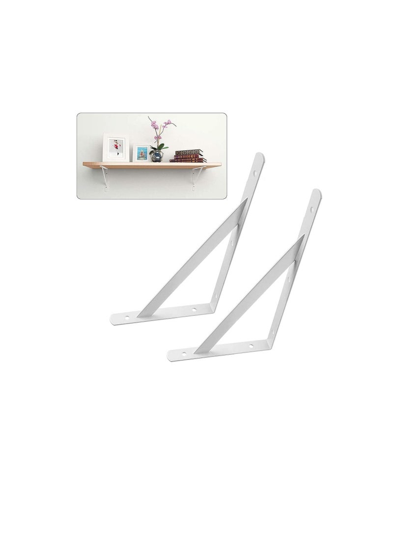 Heavy Duty One Pair Shelf Brackets 9" x 12", Floating Shelves Tripod Triangle Shelf L Brackets, 90 Degree Angle Wall Mounted Shelf Supporter Bracket Frame  - Image 3
