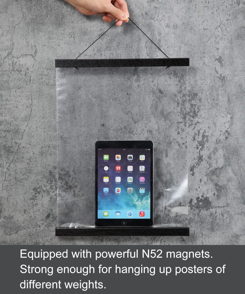 FALAMON 3 Pack Magnetic Poster Hanger Frame  12x16 12x18 12x24 Magnet Poster Frame for Posters  Prints  Photos  Pictures  Maps  Scrolls  and Canvas Artwork (Black  12"") - Image 3