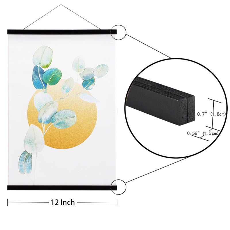 FALAMON 3 Pack Magnetic Poster Hanger Frame  12x16 12x18 12x24 Magnet Poster Frame for Posters  Prints  Photos  Pictures  Maps  Scrolls  and Canvas Artwork (Black  12"") - Image 5