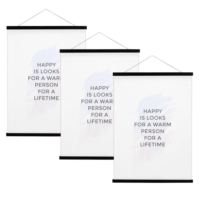 FALAMON 3 Pack Magnetic Poster Hanger Frame  12x16 12x18 12x24 Magnet Poster Frame for Posters  Prints  Photos  Pictures  Maps  Scrolls  and Canvas Artwork (Black  12"") - Image 1