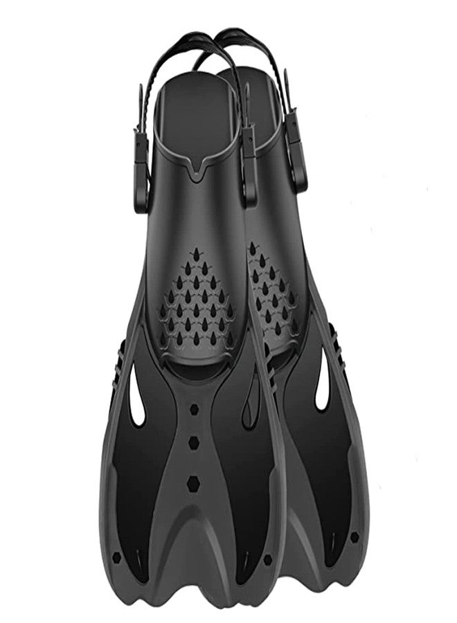 Delavala Snorkel Fins Adjustable Buckles Open Heel Swim Flippers Travel Size Short Swim Fins for Snorkeling Diving Swimming Adult Men Womens - Image 1