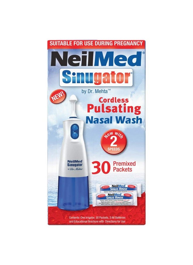 NeilMed Sinugator Cordless Pulsating Nasal Wash Kit With One Irrigator, 30 Premixed Packets And 3 Aa Batteries(Pack Of 1)  - Image 3