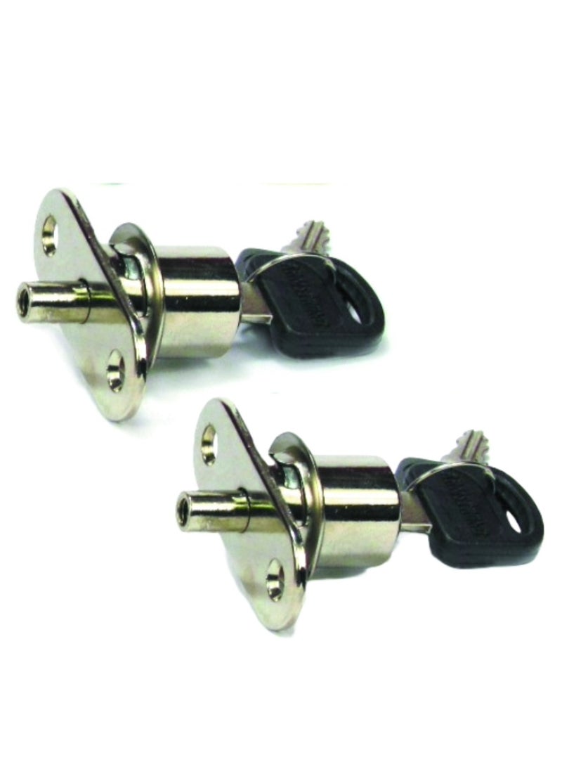 ROBUSTLINE Armstrong Push lock for Drawer/Cabinet/Cupboard - 506-12 - 22.6mm (2, Chrome Plated) 
