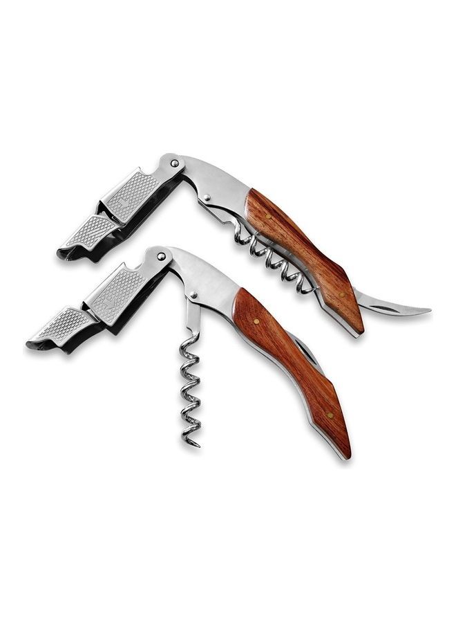 NIBEMINENT 2-Piece Wood Handle Multifunction Bottle Opener Multicolour - Image 1