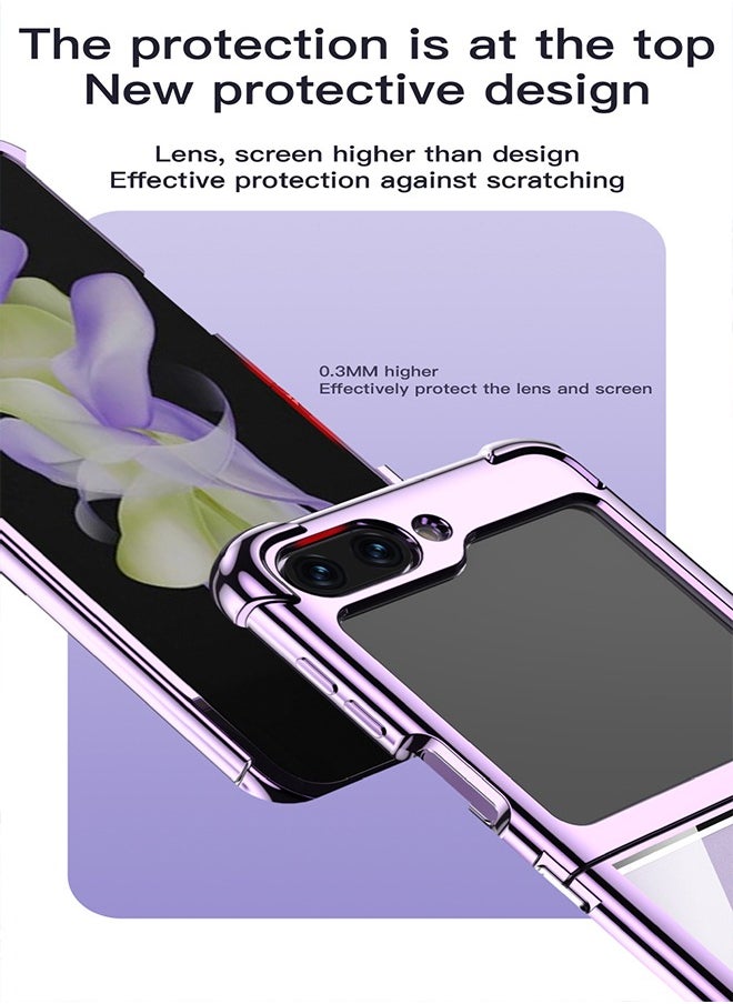X-level Samsung Galaxy Z Flip 5 5G (2023) Case Cover with Four Corner Anti-Scratch anti-drop transparent Electroplate Frame Fashion and Luxury Protective Back Cover for Samsung Galaxy z Flip 5  - Image 5
