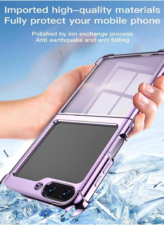 X-level Samsung Galaxy Z Flip 5 5G (2023) Case Cover with Four Corner Anti-Scratch anti-drop transparent Electroplate Frame Fashion and Luxury Protective Back Cover for Samsung Galaxy z Flip 5  - Image 4
