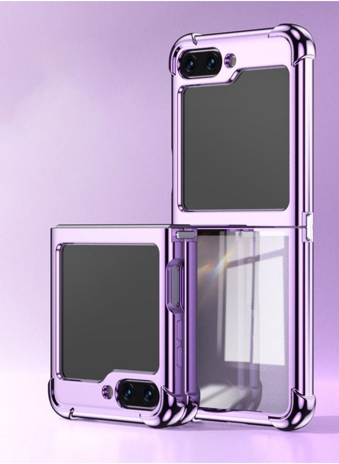 X-level Samsung Galaxy Z Flip 5 5G (2023) Case Cover with Four Corner Anti-Scratch anti-drop transparent Electroplate Frame Fashion and Luxury Protective Back Cover for Samsung Galaxy z Flip 5  - Image 1