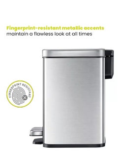 EKO MADISON SERIES | Brushed Stainless Steel Finish | Soft-Closing | Fingerprint-Resistant | Luxury Pedal Trash & Garbage Bin | Multiple Sizes ( 6 - 20 L) To Suit Different Places | 8 Liters  - Image 5