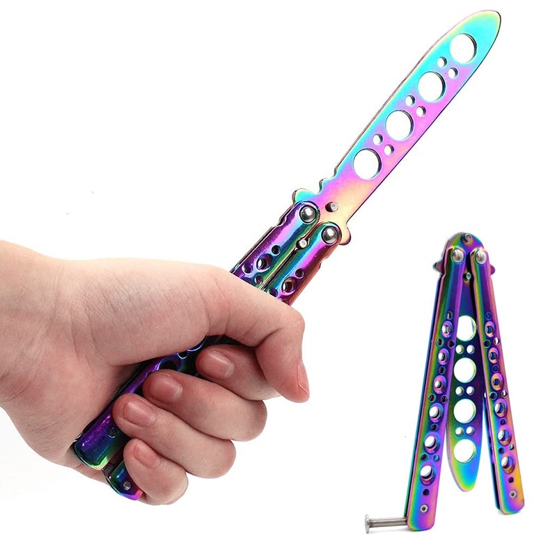 Proberos ® Butterfly Knives Trainer with O-Ring Latch for Beginner, Children, Butterfly Knives Lover & More, Balisong Trainer with Unsharpened Blade for Practicing - Image 1