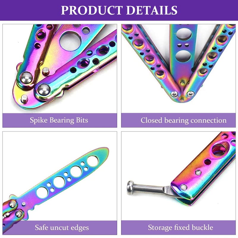 Proberos ® Butterfly Knives Trainer with O-Ring Latch for Beginner, Children, Butterfly Knives Lover & More, Balisong Trainer with Unsharpened Blade for Practicing - Image 5