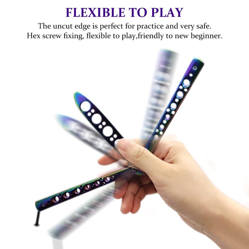 Proberos ® Butterfly Knives Trainer with O-Ring Latch for Beginner, Children, Butterfly Knives Lover & More, Balisong Trainer with Unsharpened Blade for Practicing - Image 2
